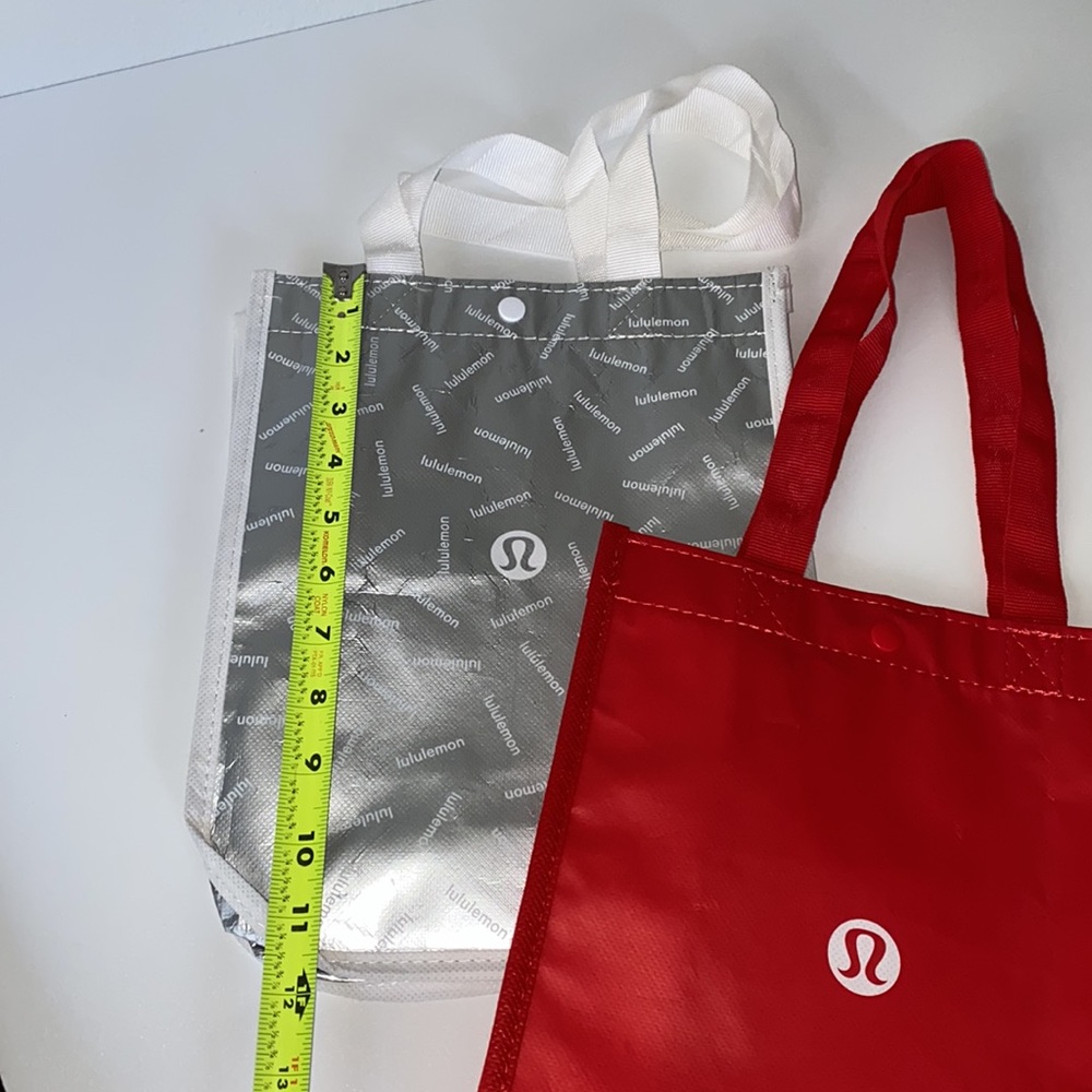 3 Lululemon Tote Bags Black and white, red, silver - Picture 6 of 8